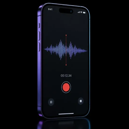 Smartphone recording a voice memo
